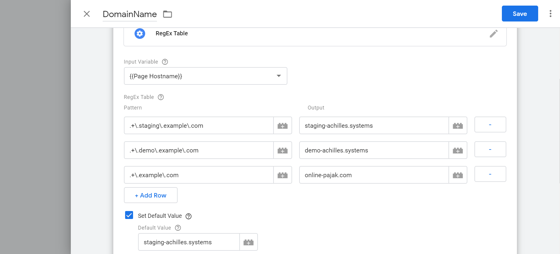 Installation Guide: Setting up RegEx Table